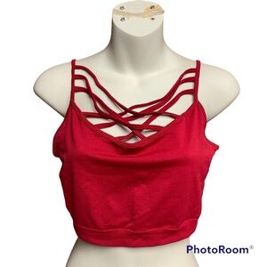 Zenana red strappy bra size 1X/2X high sides pullover style